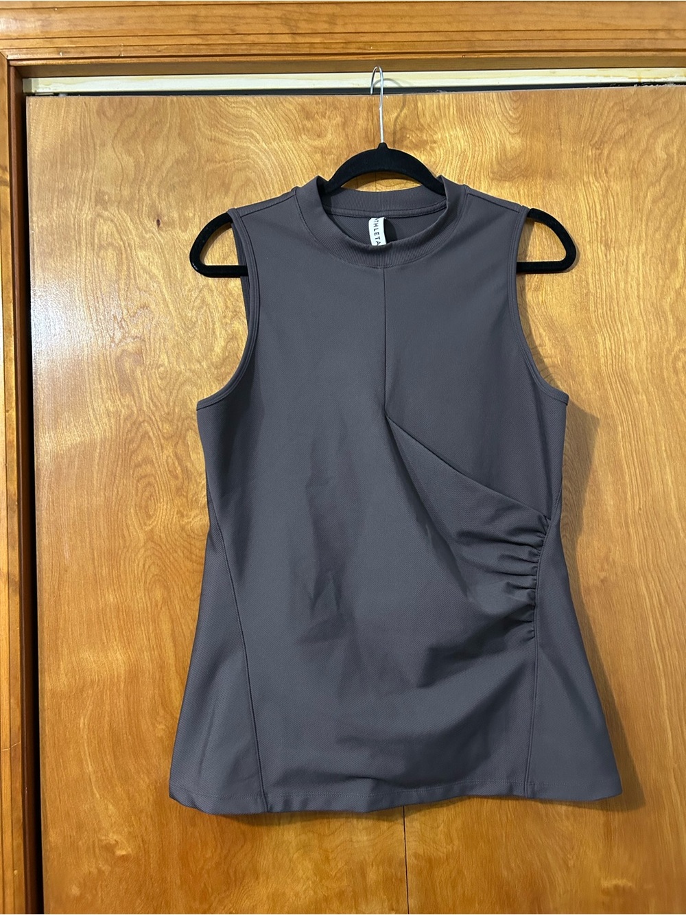 Athleta Charcoal Sleeveless Twist-Detail Tank